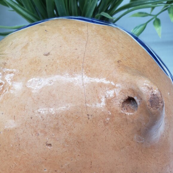 Vintage Hand Painted Mexican Talavera Blue Bird Art Pottery Dish 7.5" - Picture 7 of 8